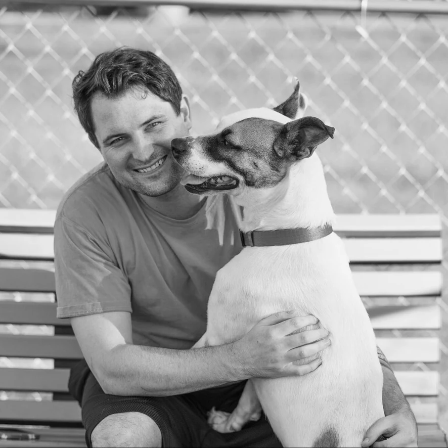 Thomas Strider and his dog Archie.